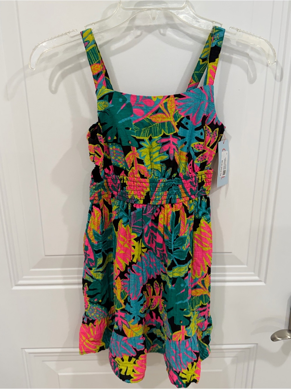 Target Bright Tropical Print Girls Dress - Teal, Pink, Yellow, Black